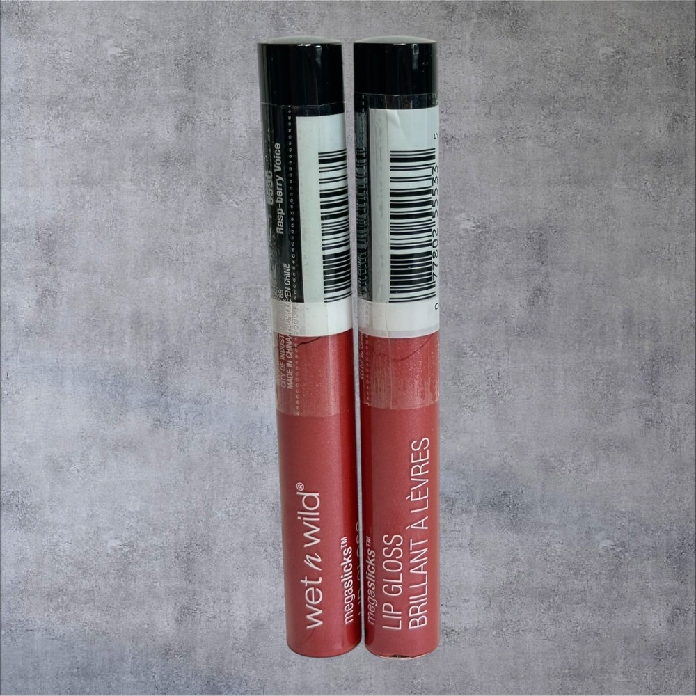 Wet n‎ Wild Lip Gloss Womens 0.19oz 553C Rasp-berry Voice NEW 2-Pack Megaslicks